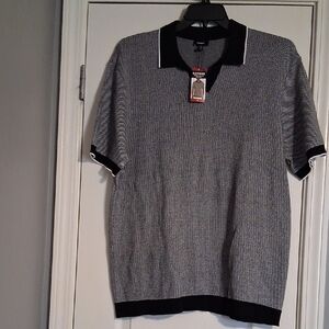 Express Monochrome Knit Polo Mens